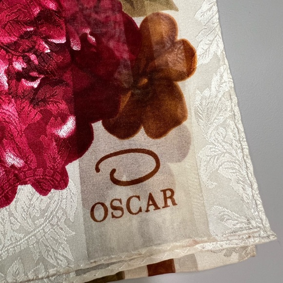 Vintage Oscar De La Renta Silk Floral Scarf - Picture 6 of 11
